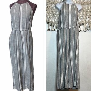 Anthropologie Cloth & Stone gray white stripe line